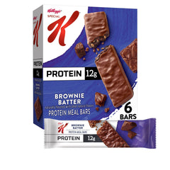 Special K Brownie Batter Bars packaging on store shelf for on-the-go protein snack