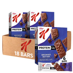 Special K Brownie Batter Bar packaging shown, convenient on-the-go meal replacement.