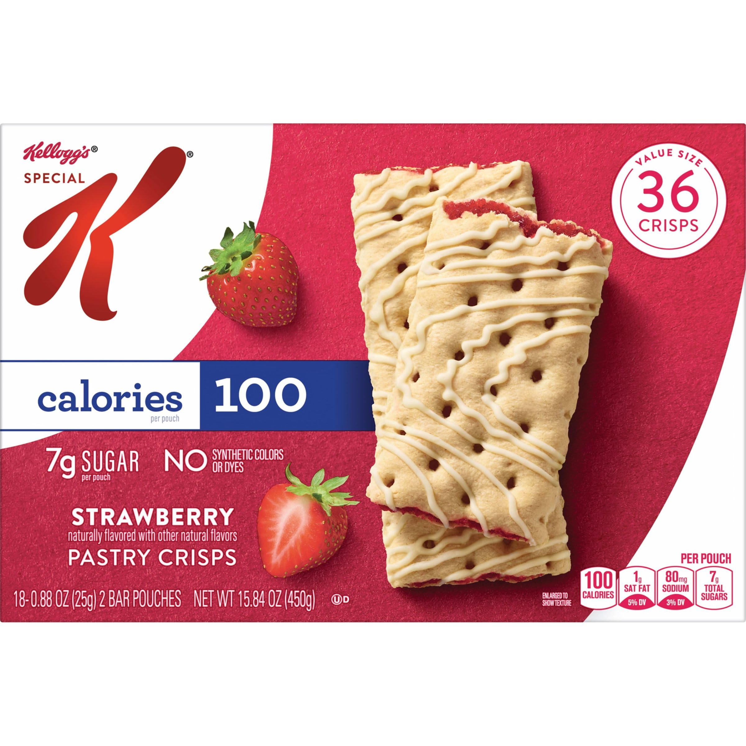 Special K Pastry Crisps box with 36 crisps reveal
