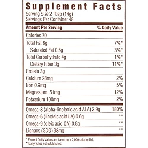 Spectrum Essentials flaxseed storage bag with refrigeration guidance