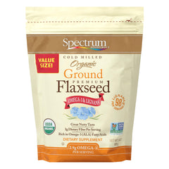 Spectrum Essentials ground flaxseed bag with resealable pouch for fiber-rich smoothies