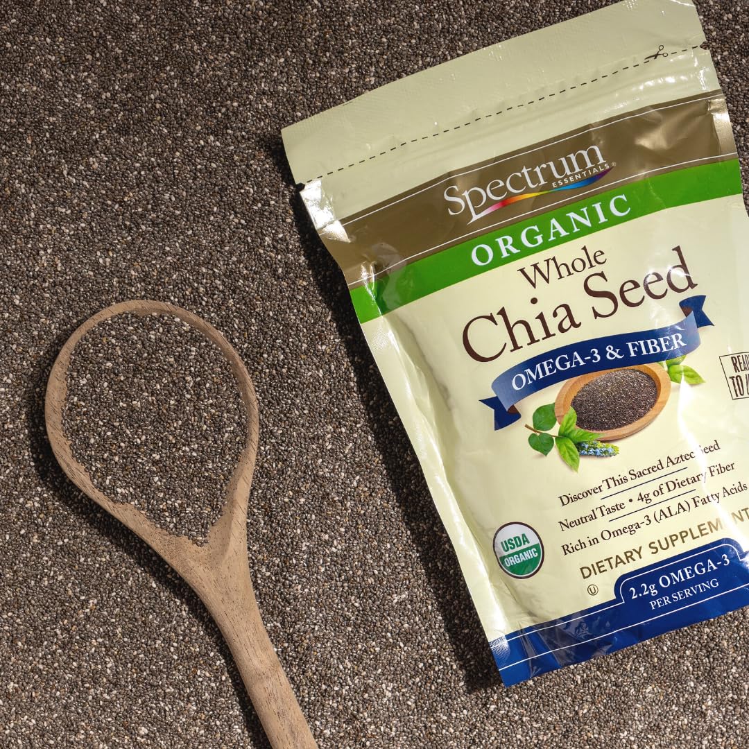 Spectrum Essentials Organic chia seeds in batter and baked goods for fiber boost.