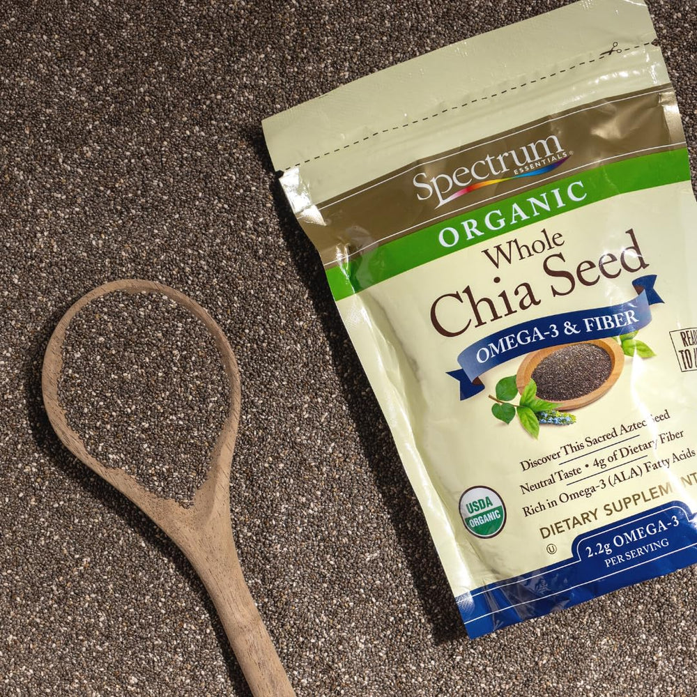 Spectrum Essentials Organic chia seeds in batter and baked goods for fiber boost.