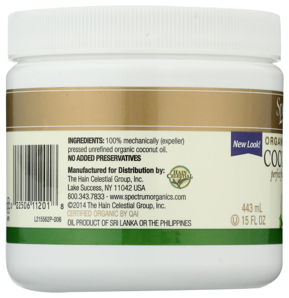 Spectrum Essentials coconut oil aroma capturing tropical scent during self-care routine.