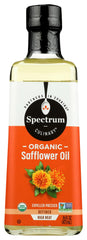 Spectrum Organic Safflower Oil bottle shows a clean, neutral flavor for everyday cooking.