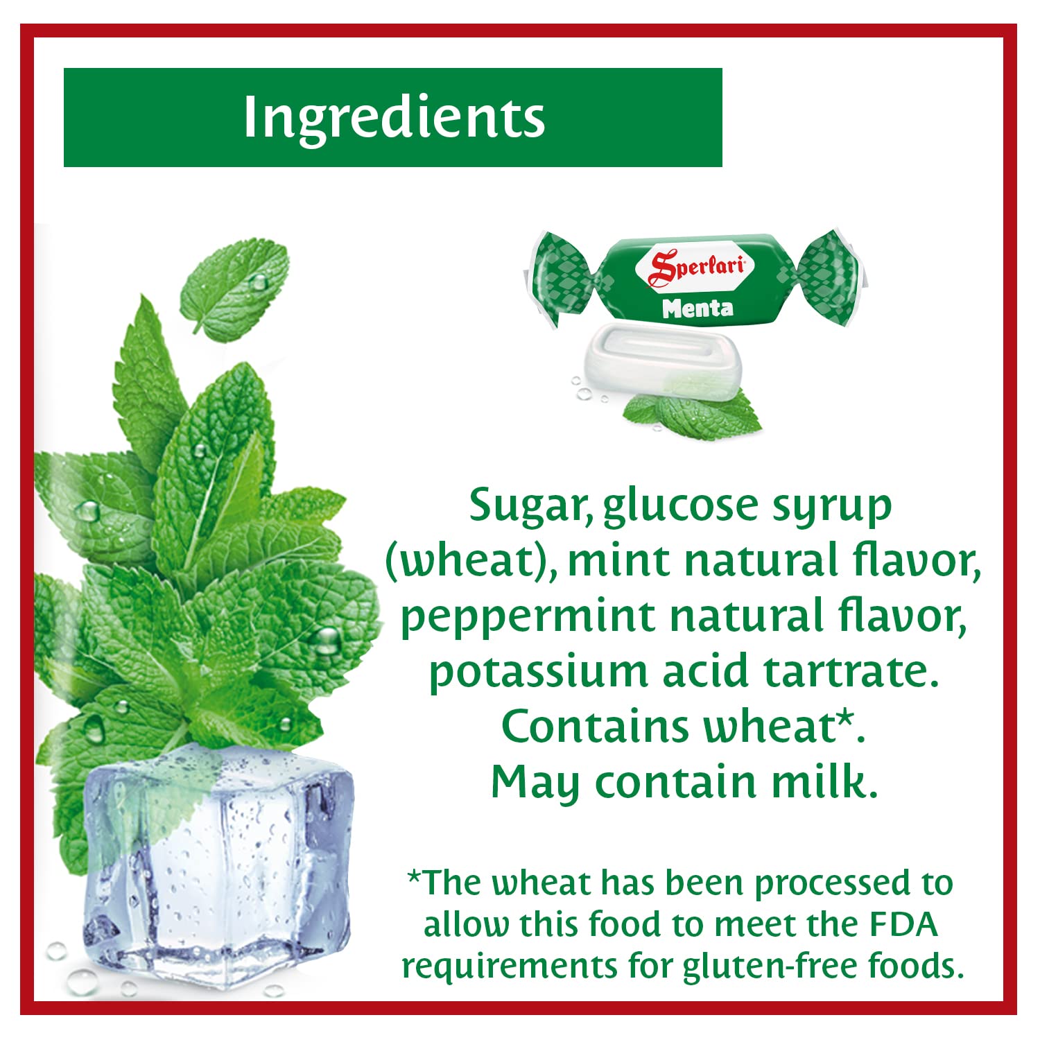 Refreshing Sperlari mint candy after meals or coffee breaks.