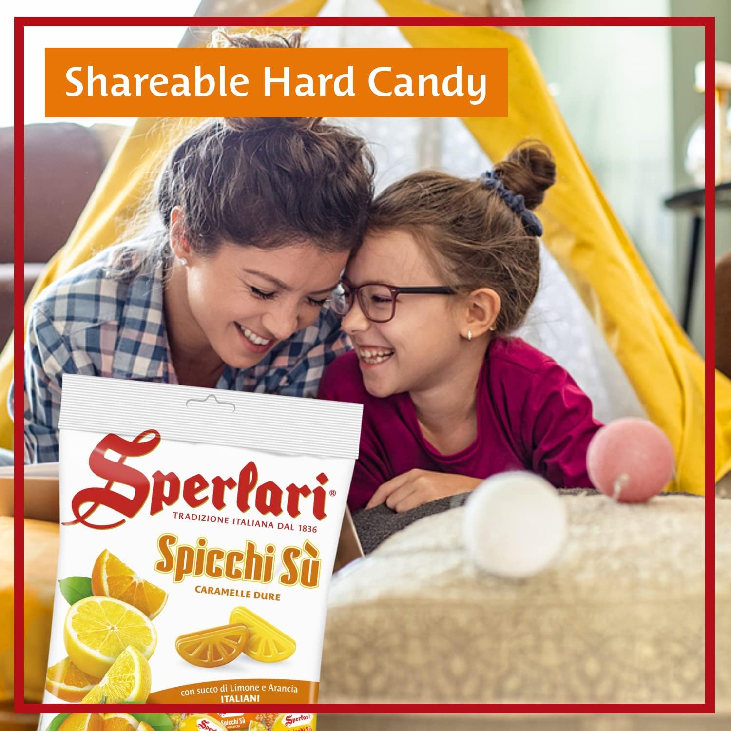 Sperlari Spicchi Citrus individually wrapped candies, portable treats for easy snacking anywhere.