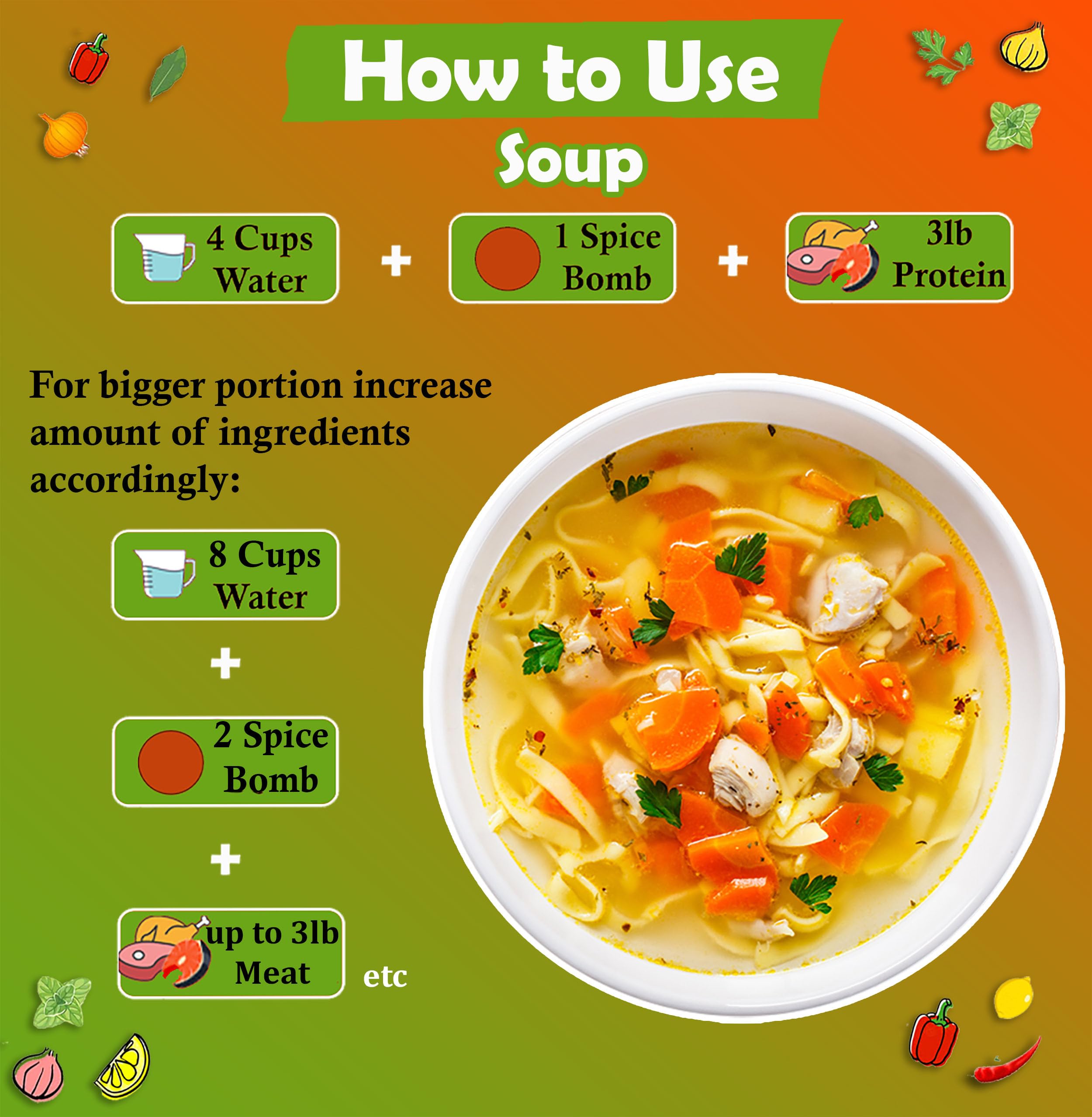 Spice Bombs Blend Bowl Ingredients chef-crafted spice mix for soups.