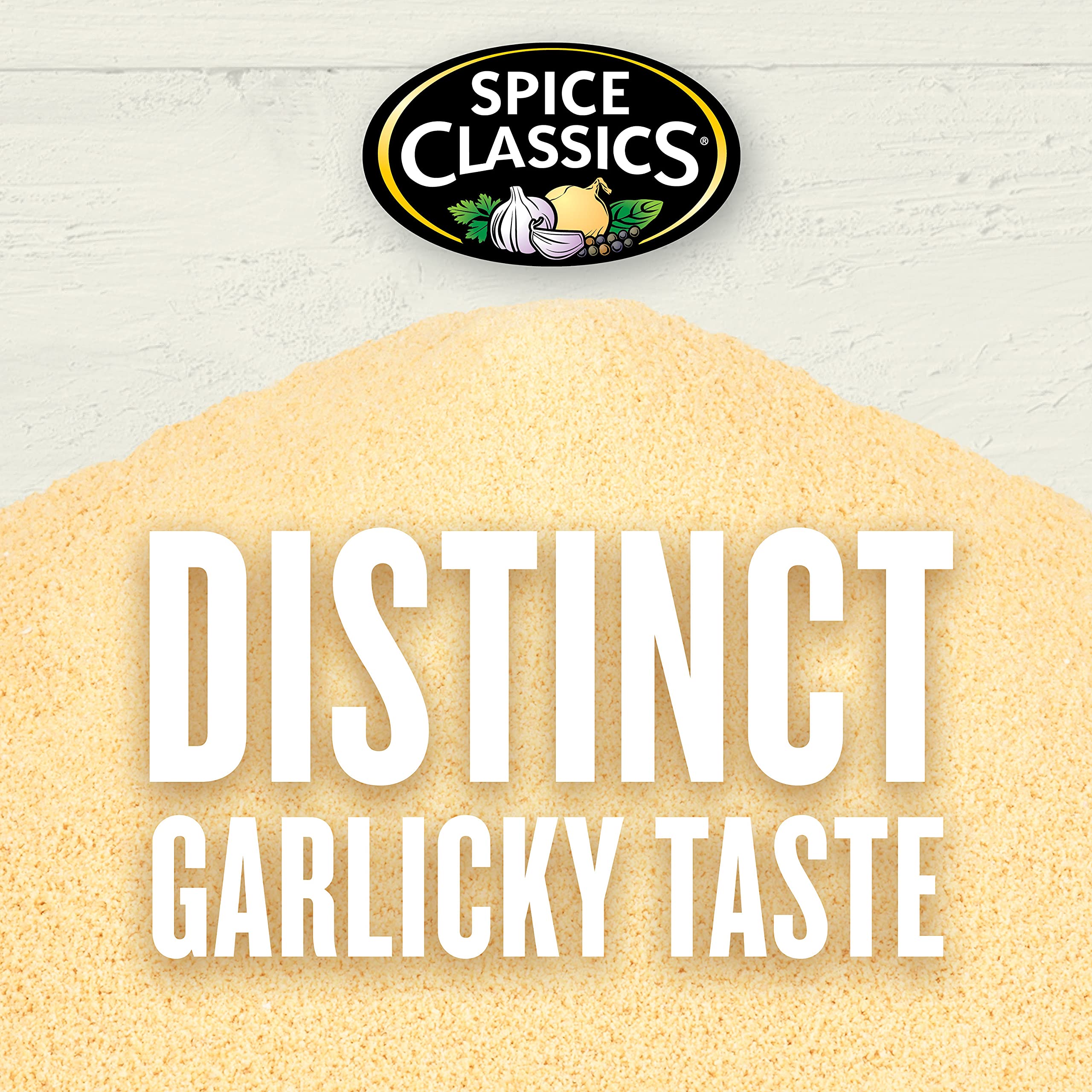 Spice Classics garlic powder complements vegetables and meats in recipes.