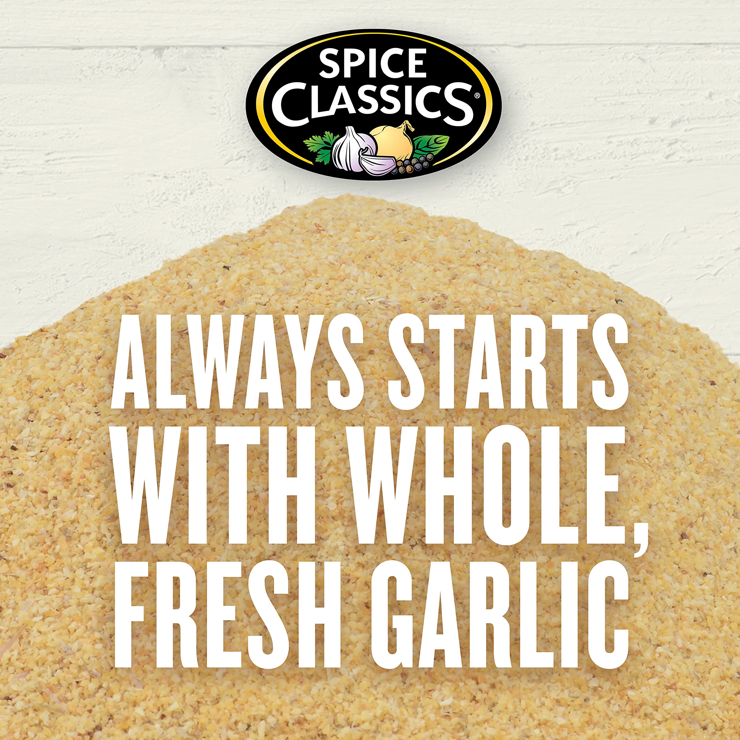 Spice Classics Granulated Garlic in pantry storage ready for everyday cooking