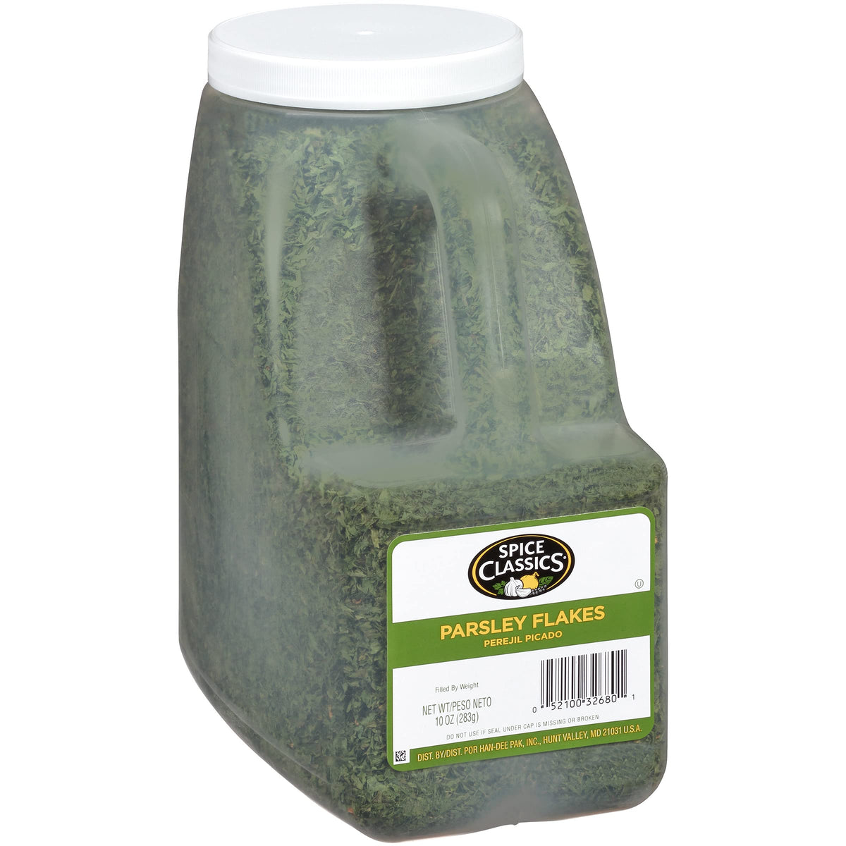 Spice Classics Parsley Flakes 10oz bottle front, garnish-ready and flavorful.