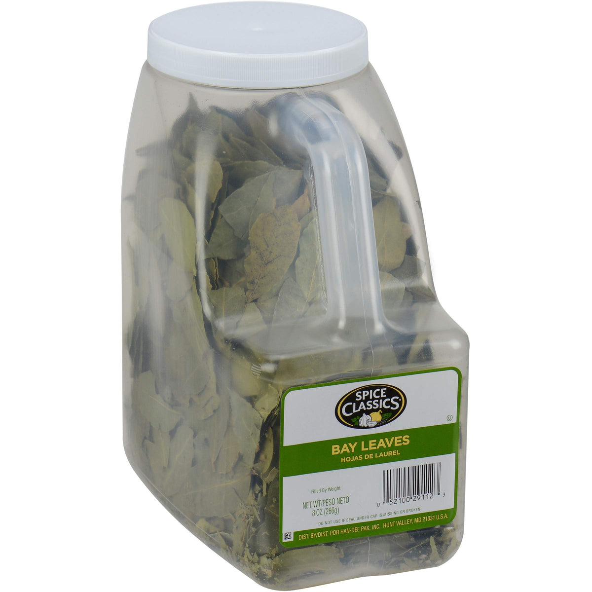 Spice Classics bay leaves in 8 oz container for bulk use