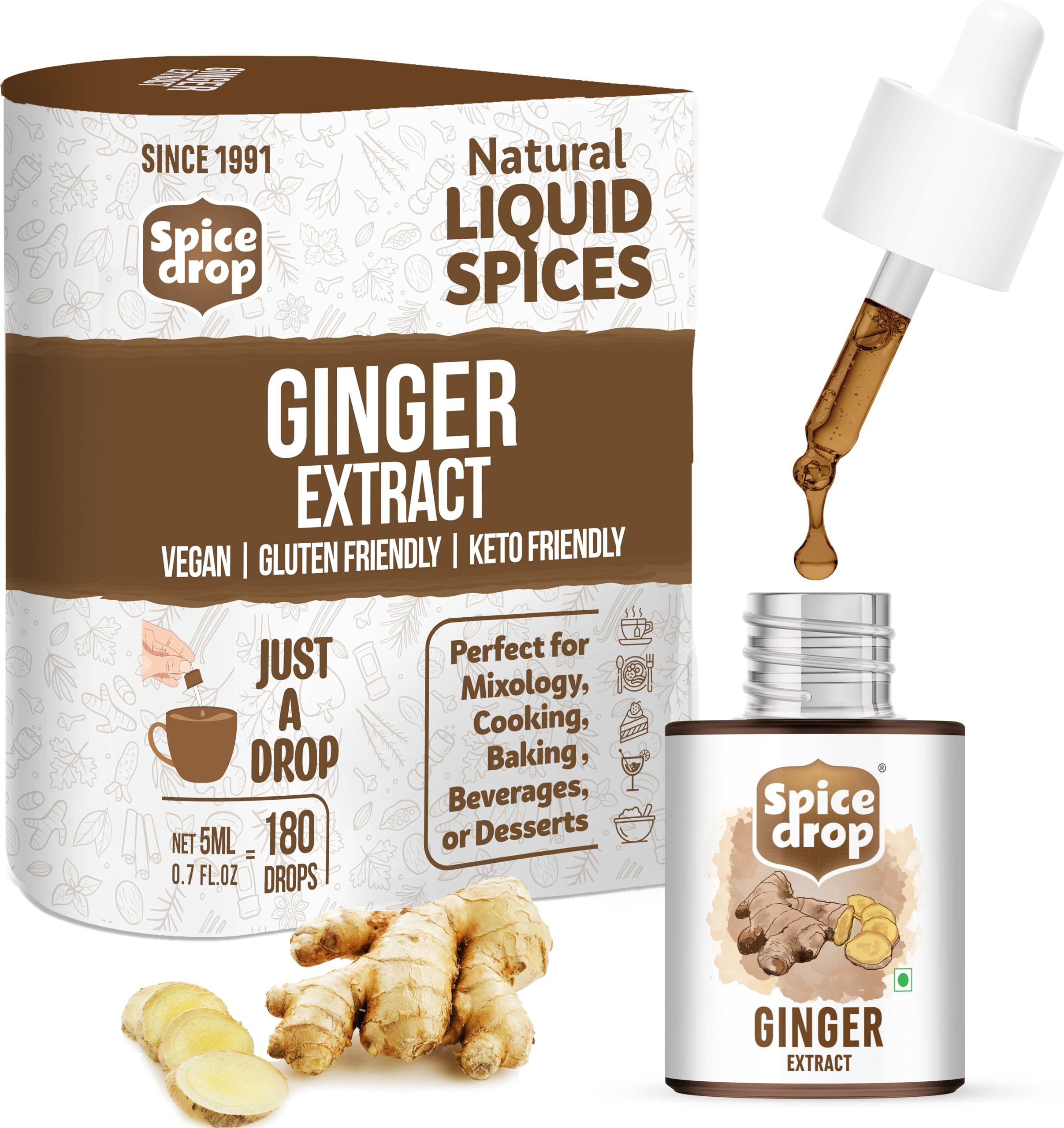 Close-up of the ginger root with Nigeria-sourced extract and natural color.