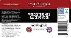 SPICE ENTHUSIAST Worcestershire Powder spoon-shot close-up for easy dry seasoning.
