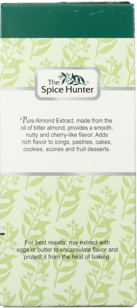 Spice Hunter Almond Pure label highlights natural flavor and packaging.
