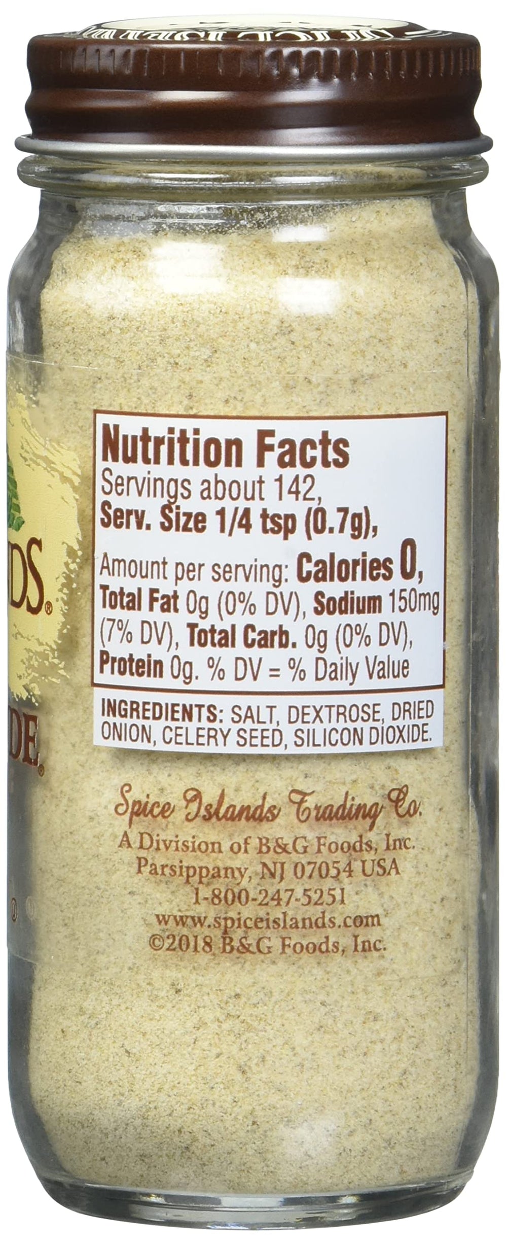 Spice Islands Beau Monde jar closeup showing balanced seasoning