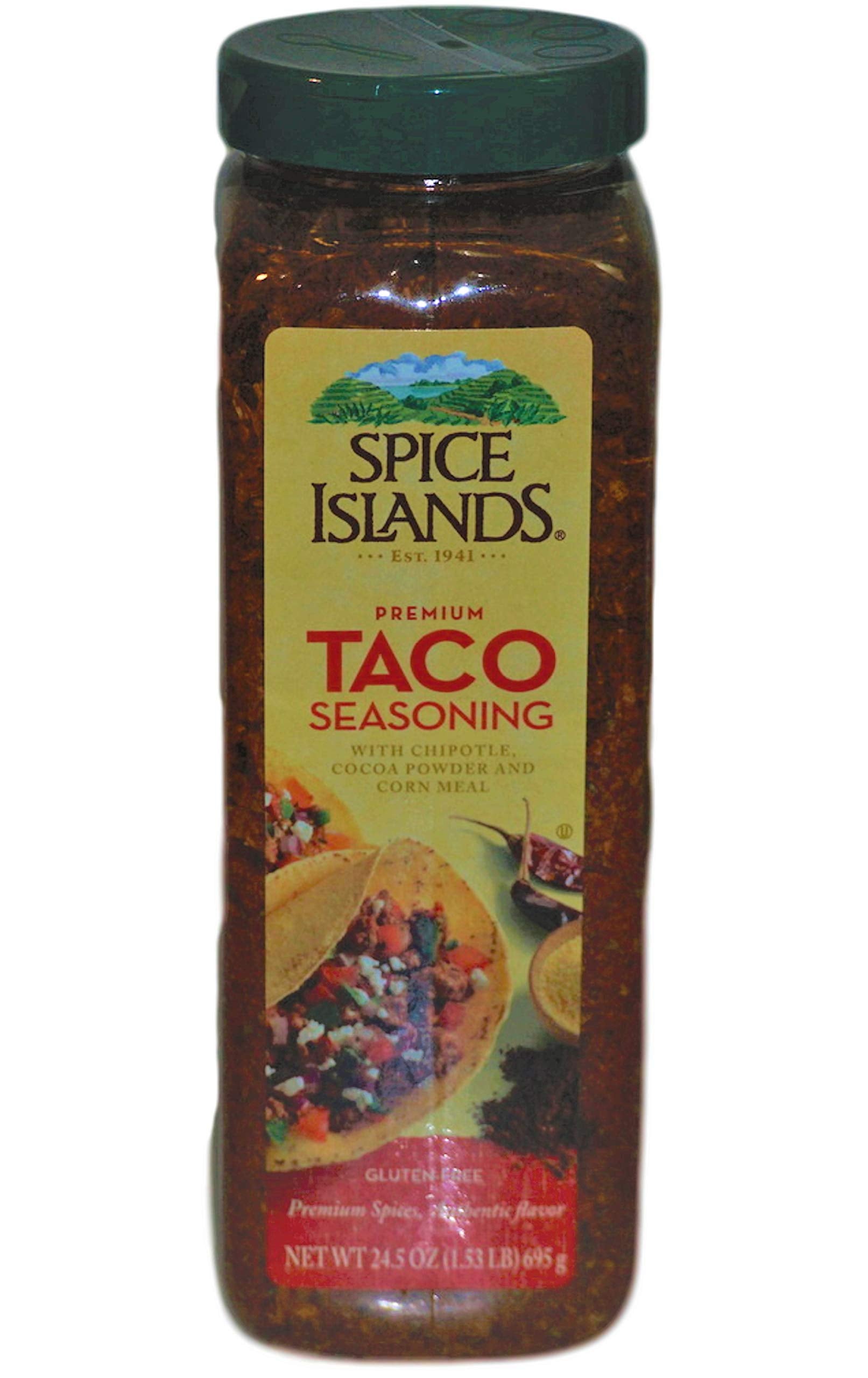 Spice Islands taco seasoning ready-to-use mix for fajitas or tacos.
