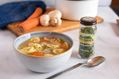 Spice Islands Tarragon 0.5 oz jar label showing authentic herbal quality.