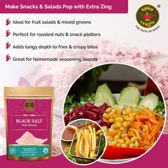 Chaats and curries enhanced by Spice Magic Black Salt's distinctive tang.