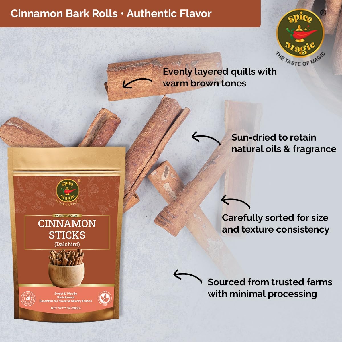 Spice Magic cinnamon sticks enhancing a curry or stew