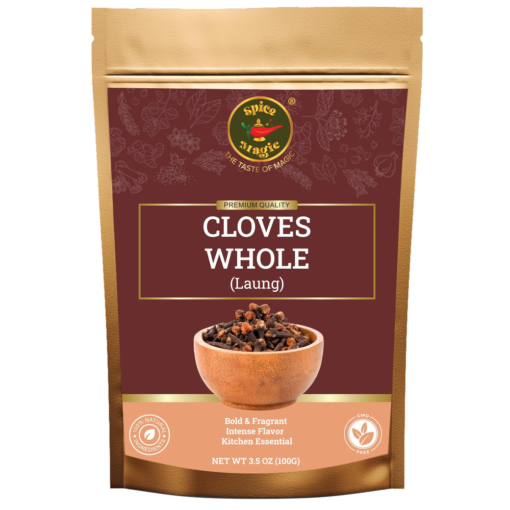 SPICE MAGIC Cloves Whole pack shot with resealable pouch preserving aroma.