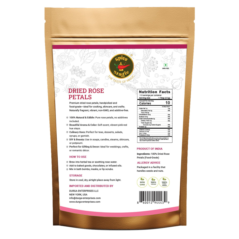 SPICE MAGIC rose petals for salads and garnishes add color and aroma.