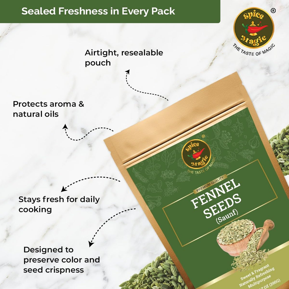 SPICE MAGIC fennel seeds packaging pouch preserving freshness