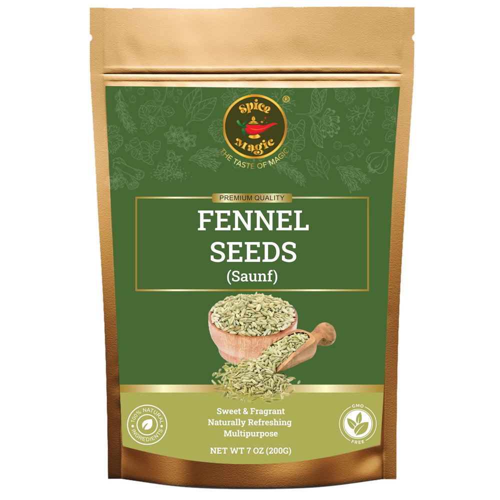 SPICE MAGIC fennel seeds whole bottle, fresh aroma ready for cooking