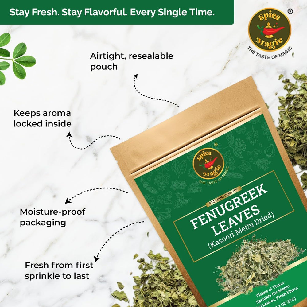 Garnish-ready SPICE MAGIC fenugreek leaves for dips and chutneys