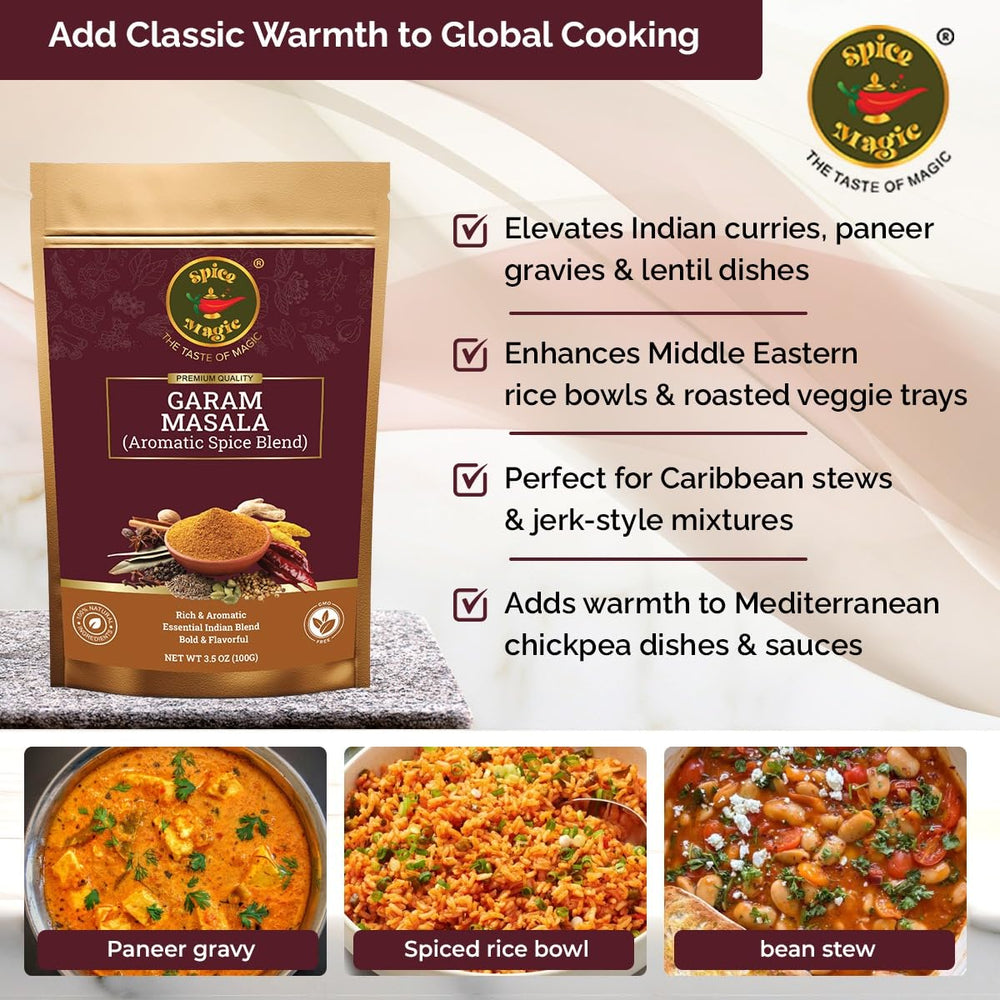 SPICE MAGIC Garam Masala serving spoon ready to season every dish.