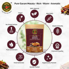 Close-up of SPICE MAGIC Garam Masala spice dust releasing aroma.