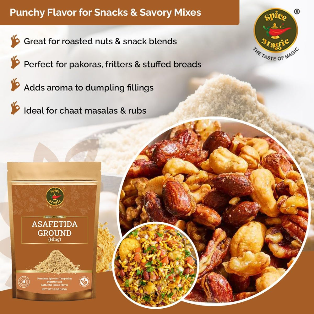 SPICE MAGIC Asafetida ground over curry dish, adding depth and aroma.