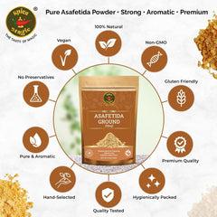 SPICE MAGIC Asafetida powder being poured, convenient measuring for curries.