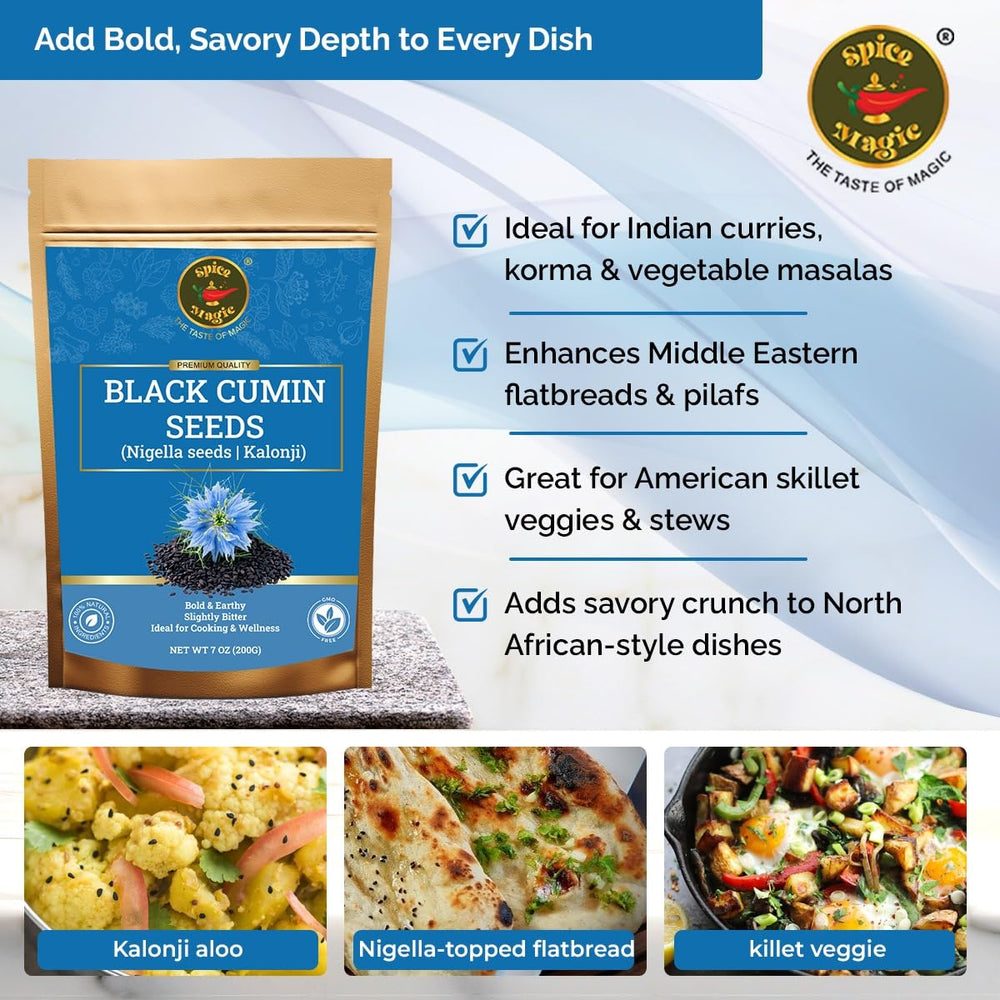 SPICE MAGIC nigella seeds sprinkled over curries to deepen flavor