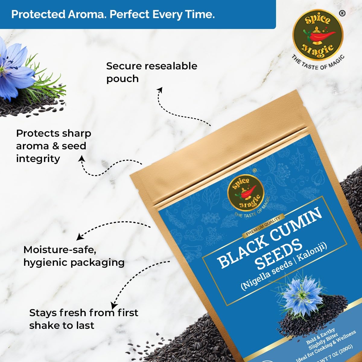 SPICE MAGIC nigella seeds packaging preserves aroma and texture