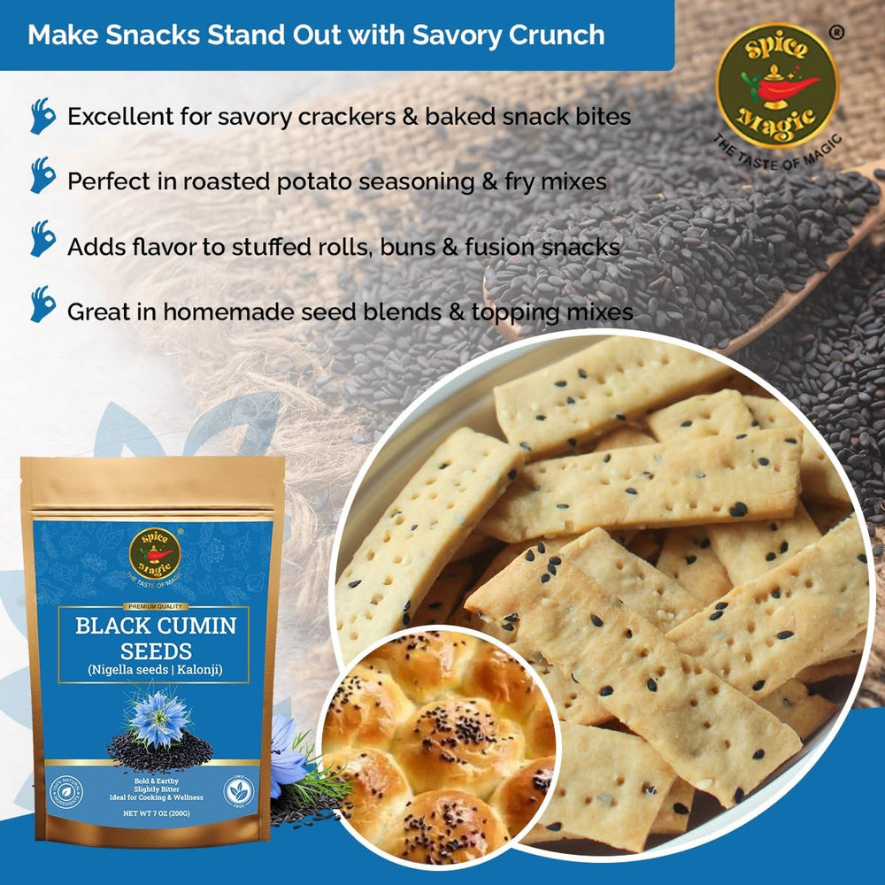 SPICE MAGIC nigella seeds atop breads for warm, peppery notes