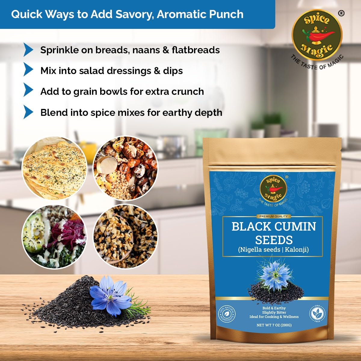 SPICE MAGIC nigella seeds in salads for enhanced aroma