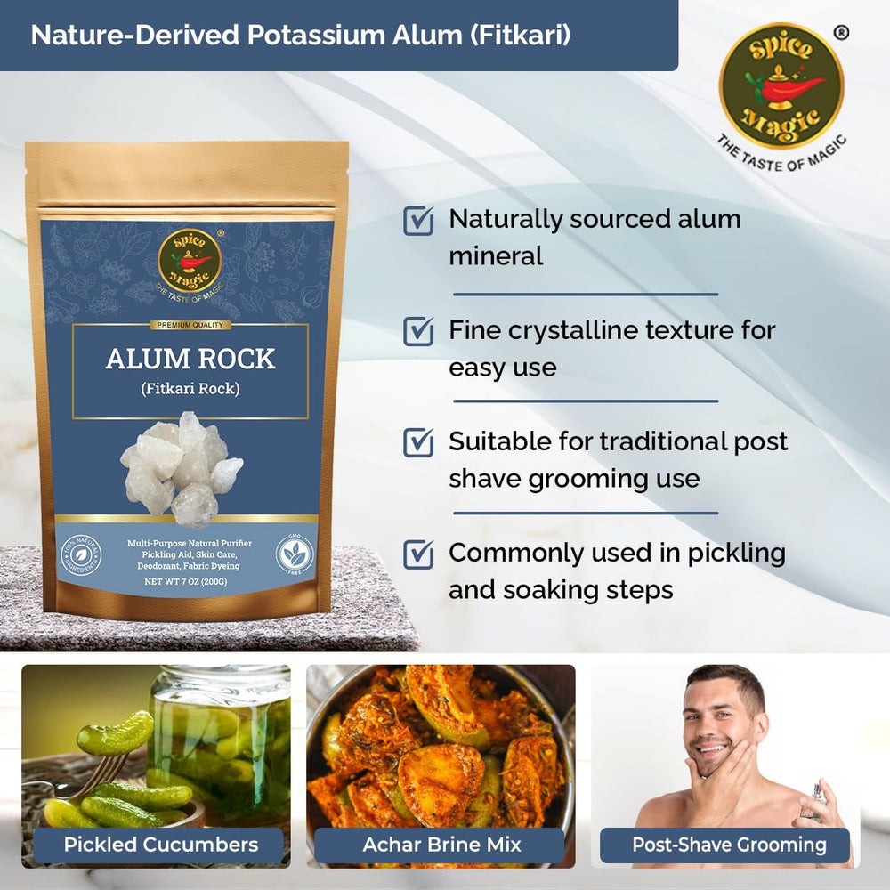 SPICE MAGIC White Alum Rock aftershave alternative for soothing razor irritation.