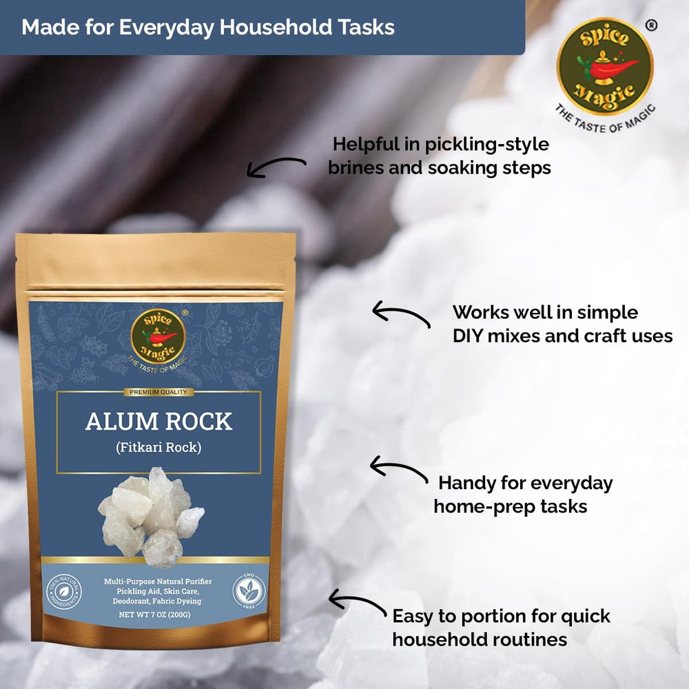 SPICE MAGIC White Alum Rock for crisp pickling and vegetable texture enhancement.
