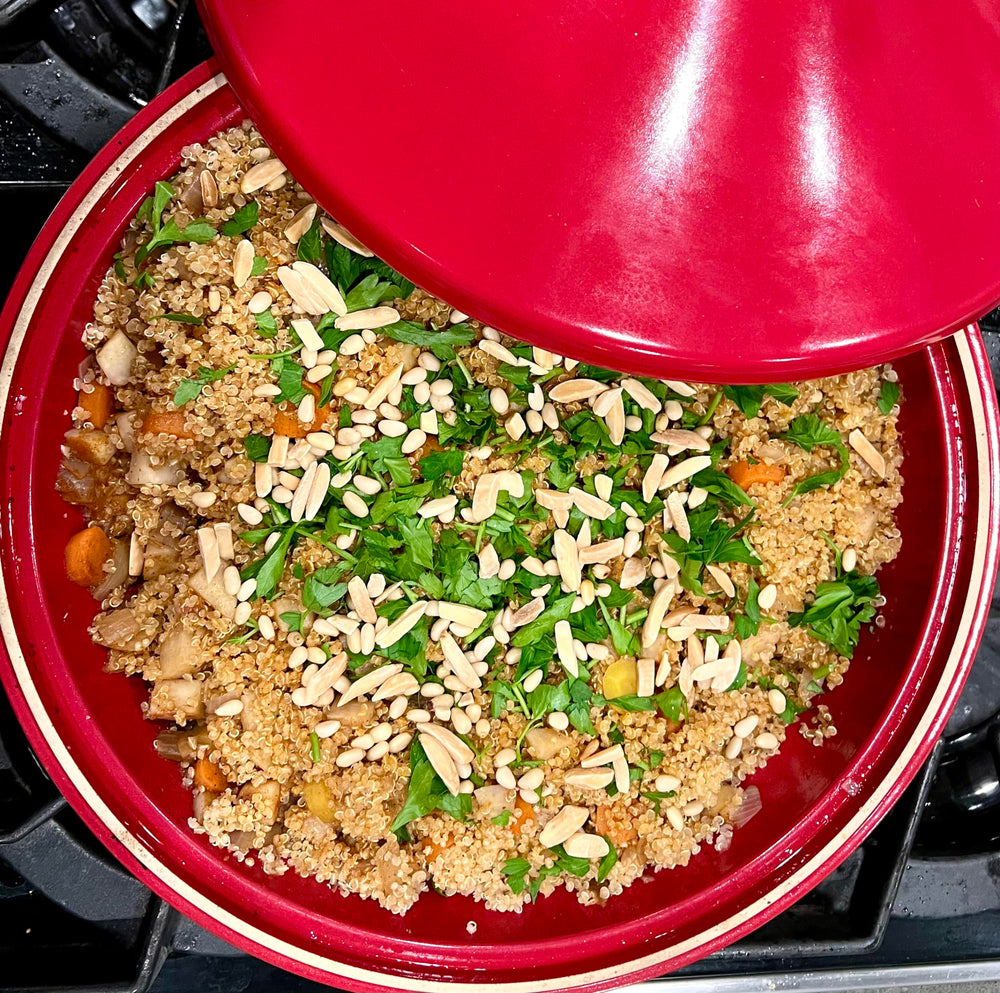 Baharat dish presentation with warmth added to meats and vegetables.