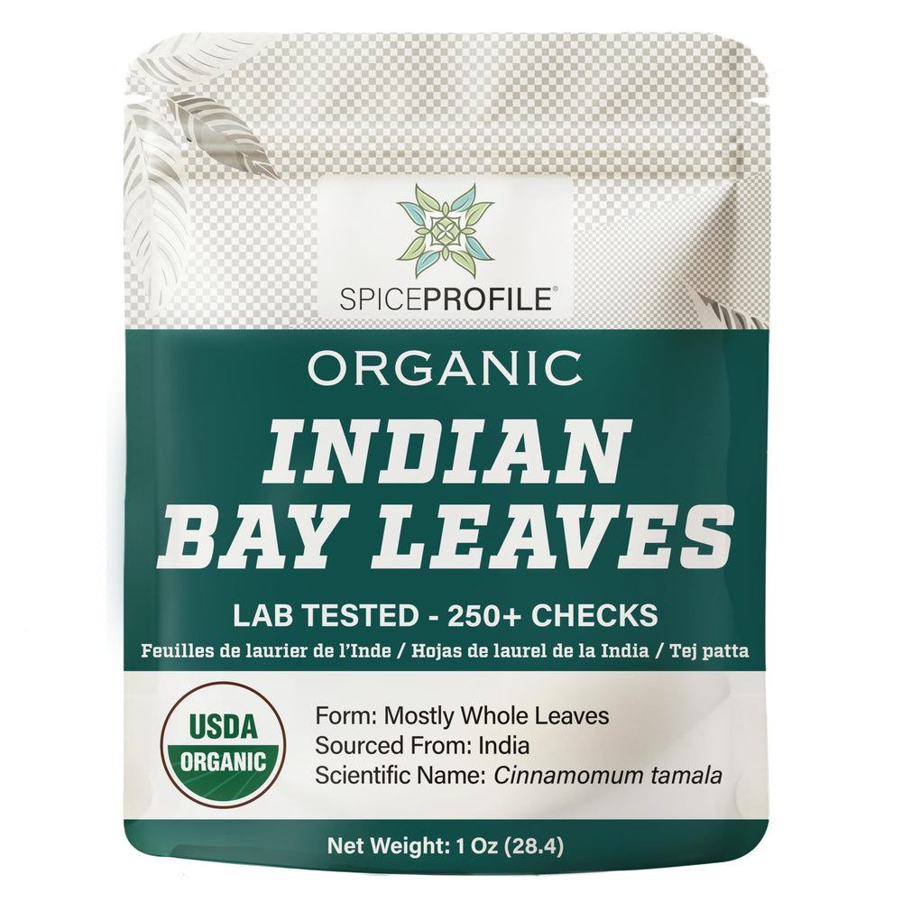 Spice Profile bay leaves 1oz pouch; ready-to-use aromatics for soups and stews.
