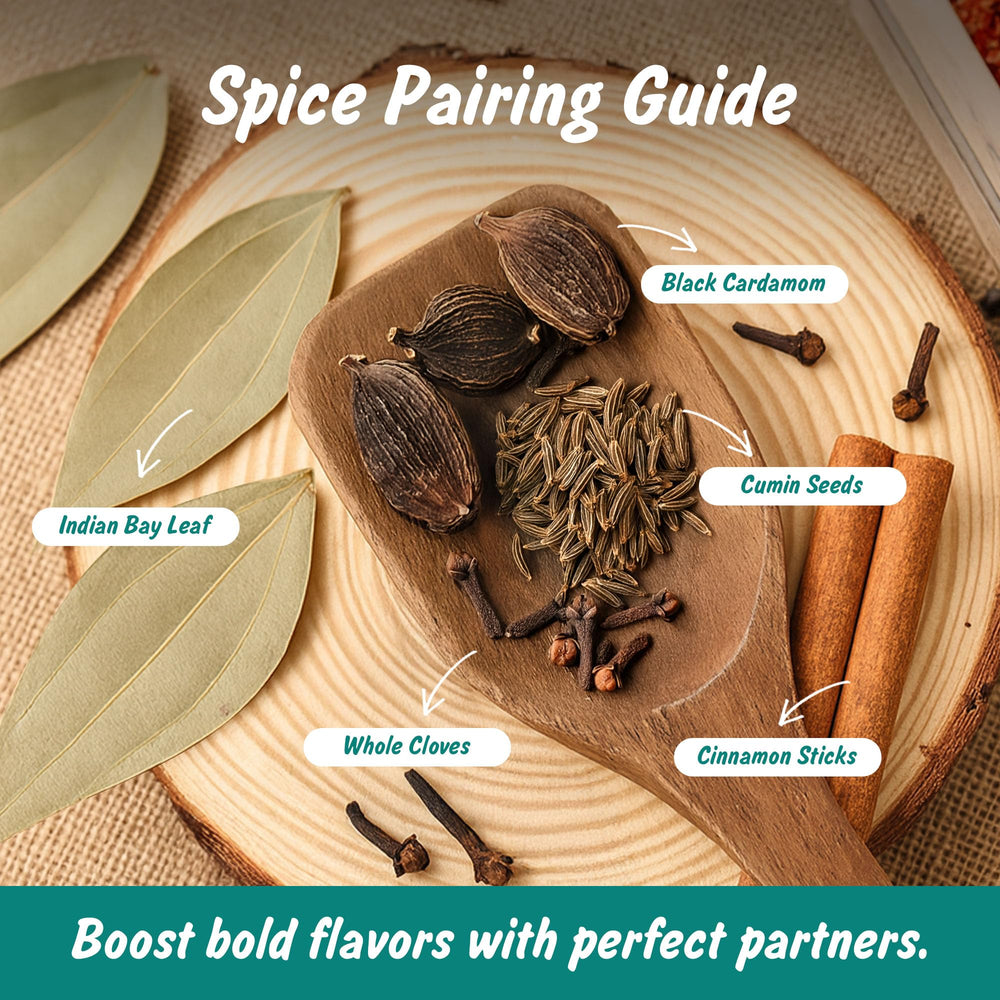 Spice Profile bay leaves in a cooking pot; enhances curry flavor.