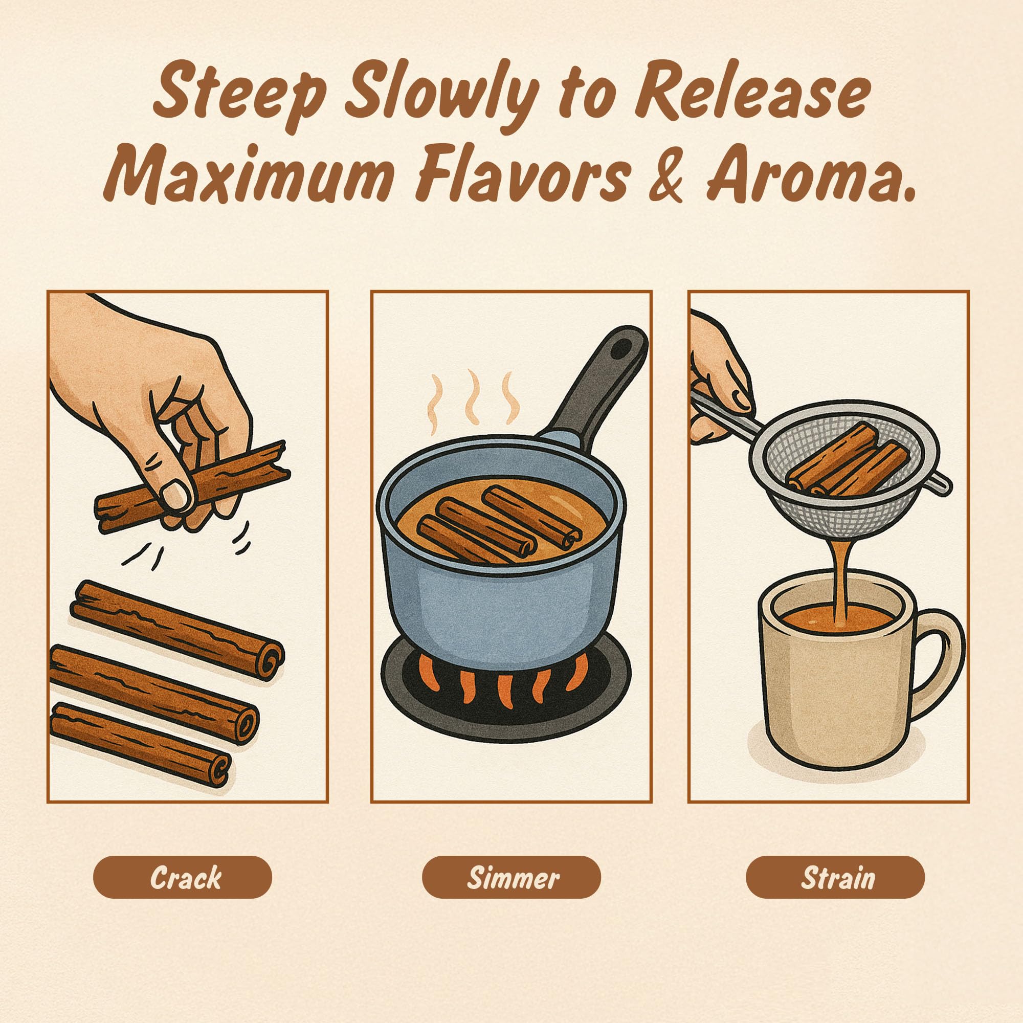 Spice Profile cinnamon sticks with citrus-wood flavor notes ideal for baking.