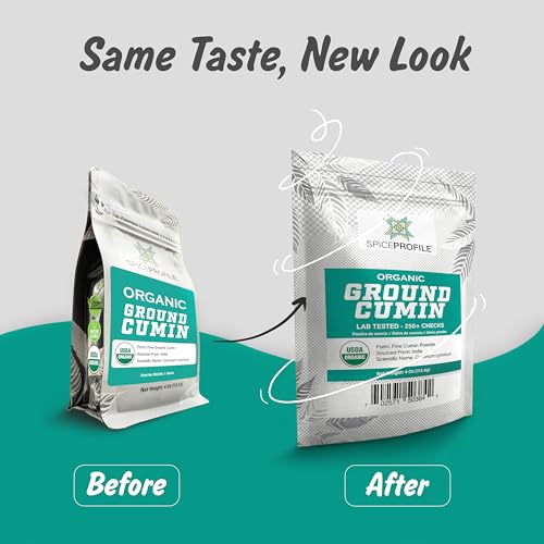 Spice Profile Cumin Powder 4oz resealable pouch on kitchen counter.