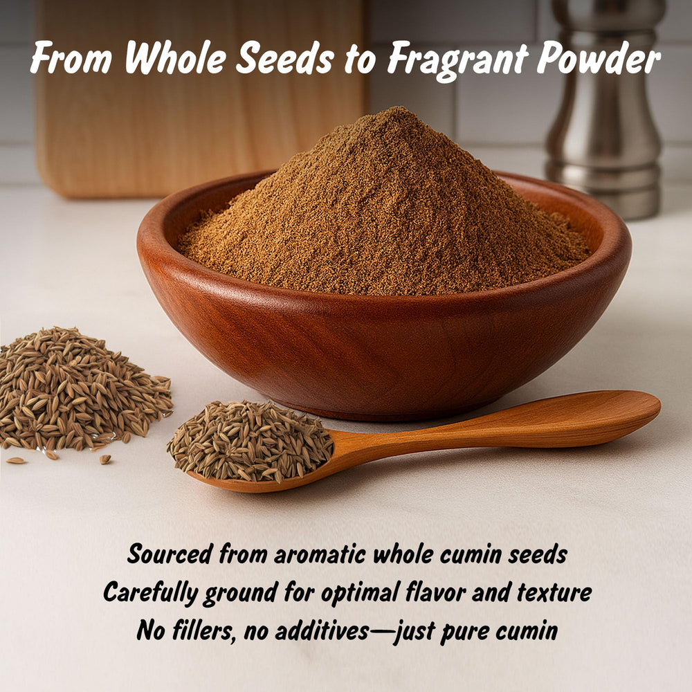 Spice Profile Cumin Powder resealable pouch seal for freshness.