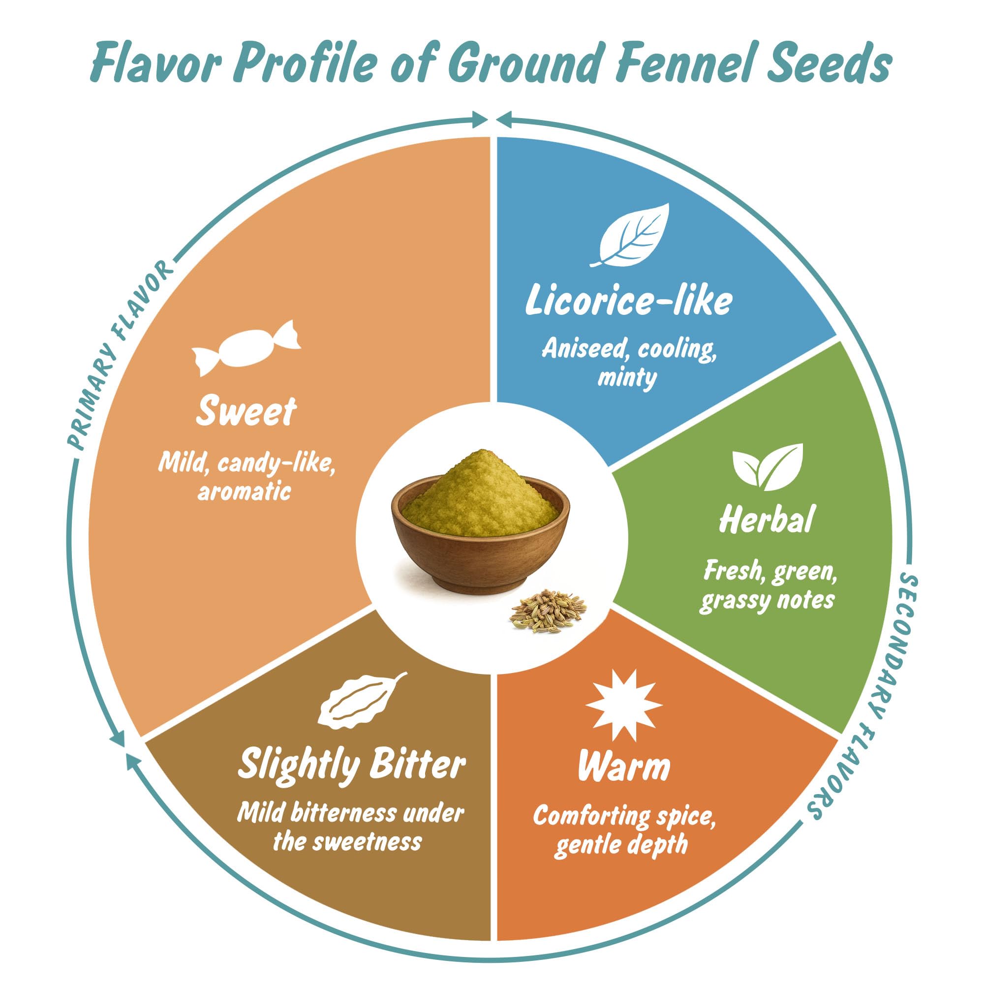 Spice Profile fennel seeds with quality seal indicating testing