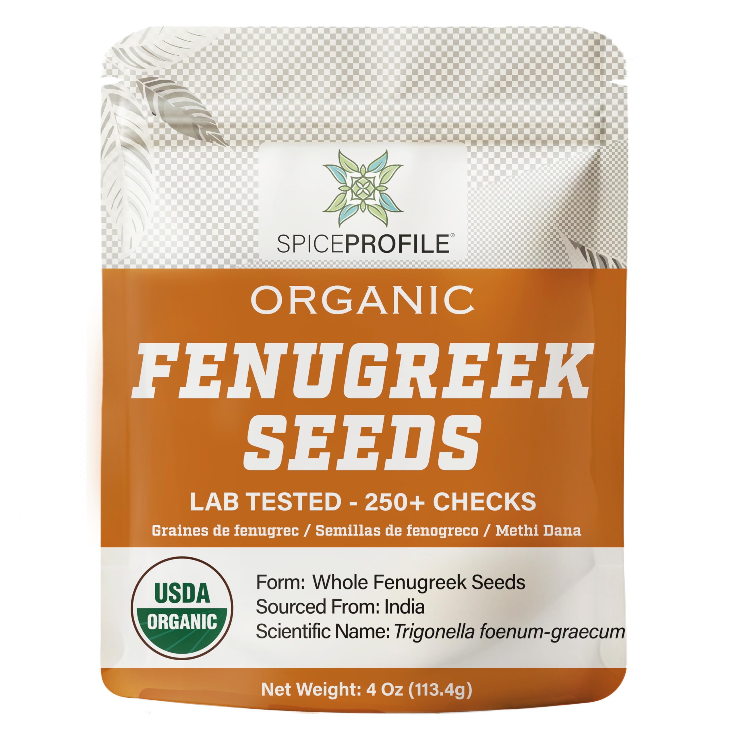 Spice Profile fenugreek seeds in packaging ready for kitchen storage and curries.