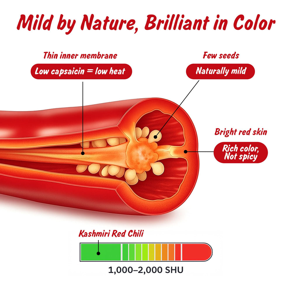 Spice Profile Kashmiri chili powder resealable pouch keeps flavor fresh.