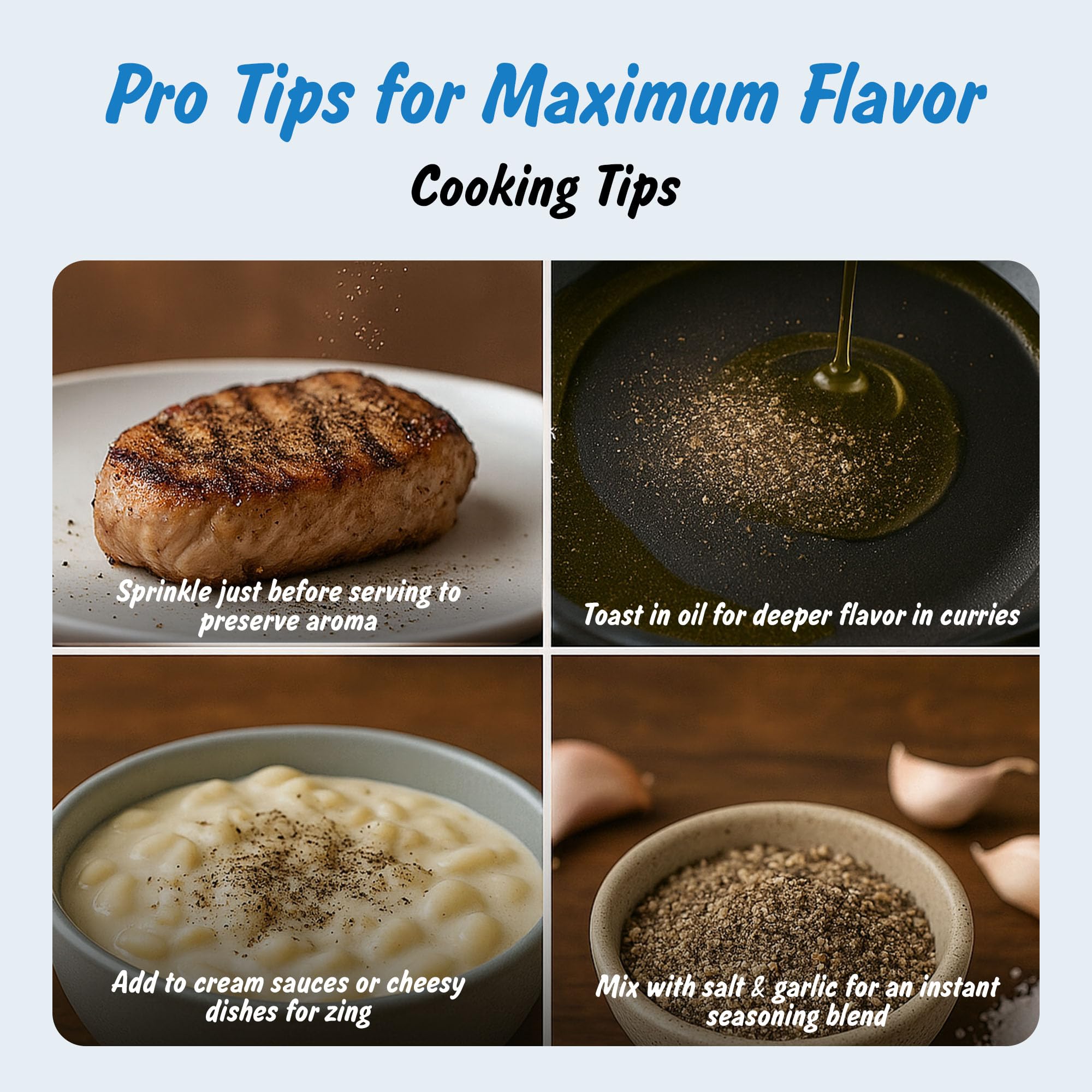 Spice Profile pepper on steak for marinades and rubs
