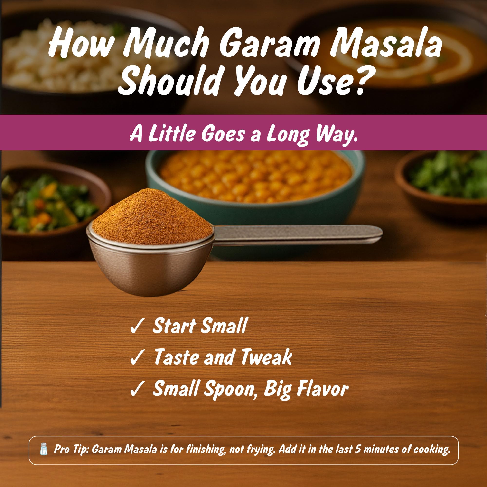 Spice Profile North Indian cuisine dish with garam masala finish.